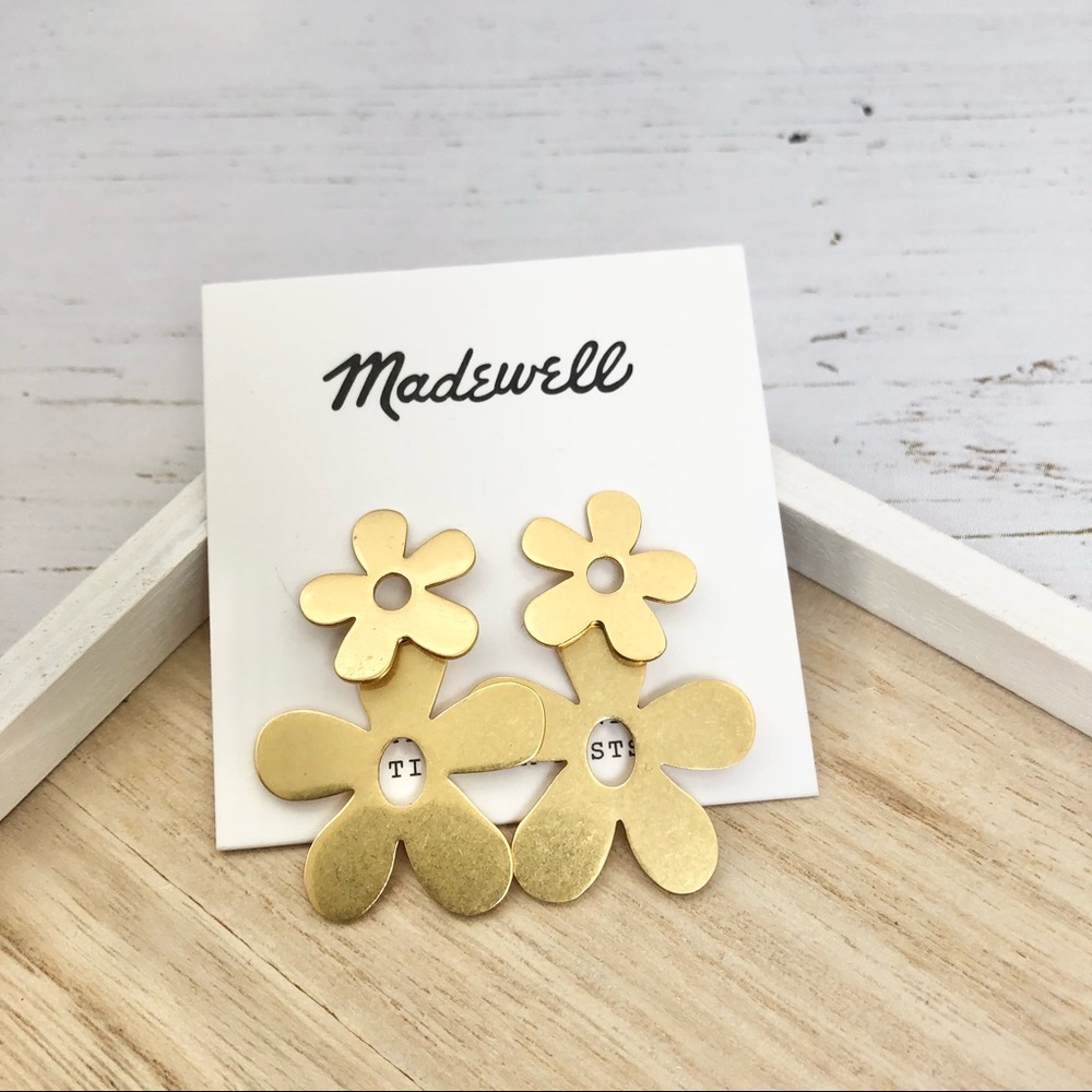 Madewell Double Flower Power Drop Earrings - new